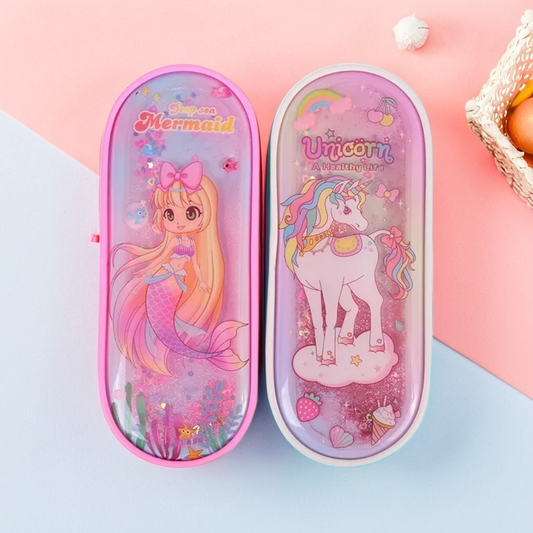 Glittery Unicorn & Mermaid Stationery Pouch – Trendy & Fun