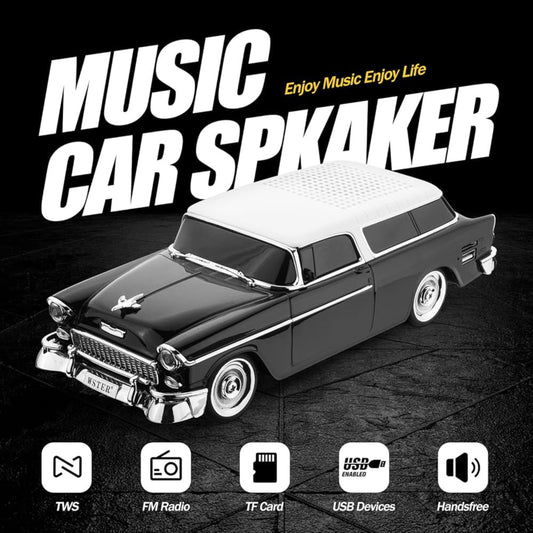 WSTER WS1955 Vintage Car Bluetooth Speaker with FM Radio & LED Lights