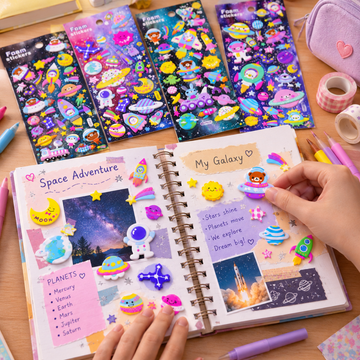 3D Space Astronaut Foam Stickers | Self-Adhesive Decorative Stickers for Notebooks