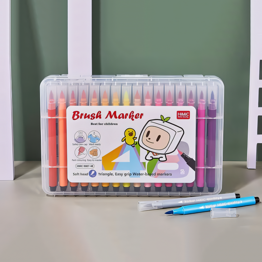 Vibrant Art 48-Color Brush Tip Sketch Markers