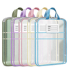 Transaparent 2-Compartment A4 Subject Organizer Bag – Vertical L-Shaped Opening School File Folder