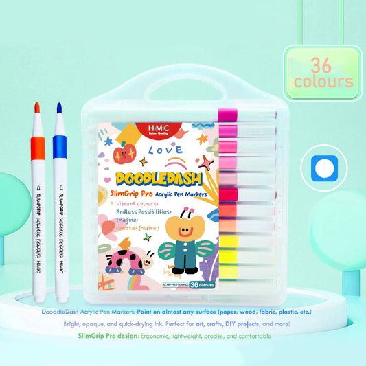 Doodle Dash Pro Acrylic Pen Marker Set - 36 Vibrant Colors