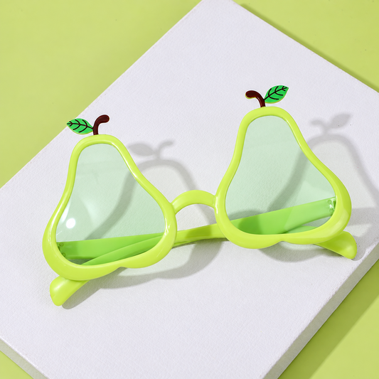 Cute Avocado-Shaped Party Sunglasses | Light Green Plastic Novelty Eyewear