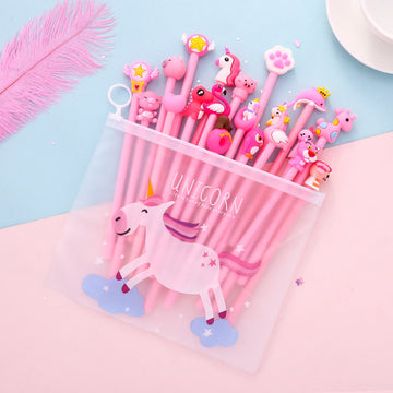 Pink Series Cartoon Gel Pen Set of 10