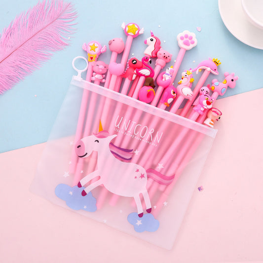 Pink Series Cartoon Gel Pen Set of 10