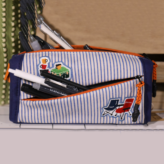 Cross-Zip Colorful Embroidery Pencil Pouch
