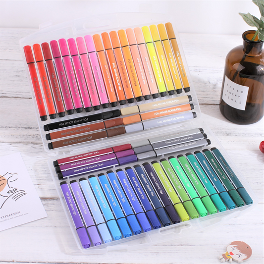 Mess-Free Art Fun 48-Color Washable Watercolor Pen Set
