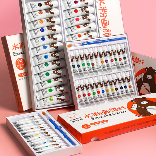 Vibrant Artist 24-Color Watercolor Tube Paint Set (12ml Tubes)