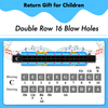 Close-up of a 16-hole metal harmonica for children 