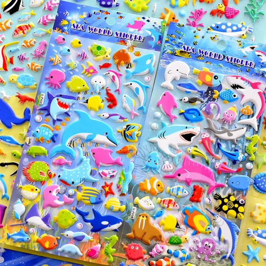 Ocean Vibes Sea world Fluffy Stickers