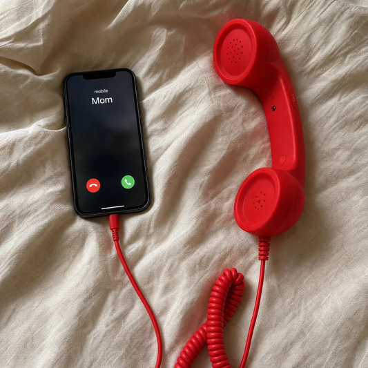 Classic Vintage Telephone Handset with Coiled Cord & Type-C Connector for Modern Phones