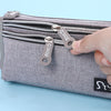 Compact & Classy Triple Zipper Multi-Compartment Pouch