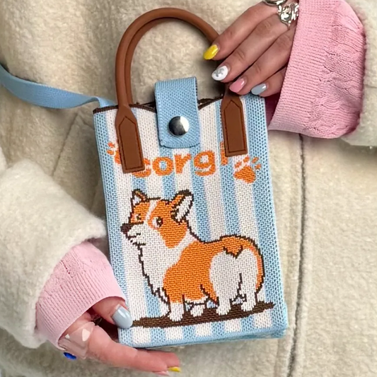 Animal Knit Crossbody Sling Bag