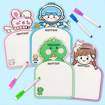 Cute Cartoon Erasable Writing Board & Weekly Planner (2-in-1)