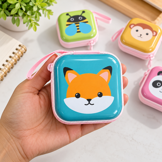 Cartoon Animal Square Tin Coin Pouch