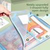 Transaparent 2-Compartment A4 Subject Organizer Bag – Vertical L-Shaped Opening School File Folder