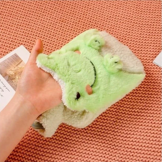 Animal Plush Hot Water Bag with Hand Warmer Pocket