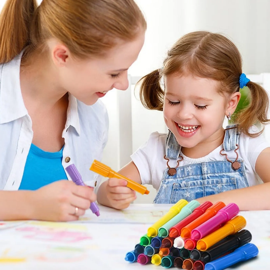 18 Colors Super Silky Twistable Crayons - Washable & Smooth