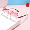 Fashionable Bear Gradient Sunglasses & Quilted Mini Purse Combo Set for Girls