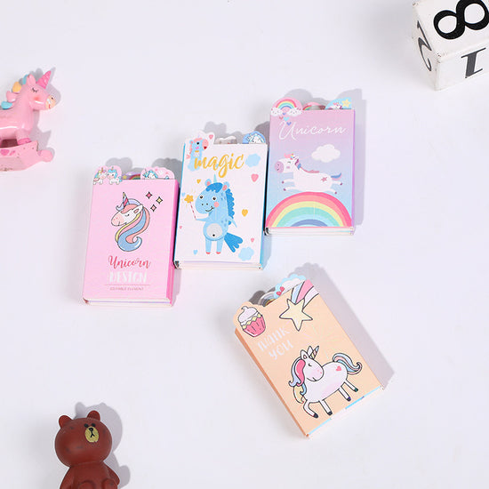 Unicorn-themed sticky notes set with 120 sheets in assorted shapes