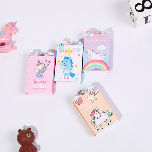 Unicorn-themed sticky notes set with 120 sheets in assorted shapes