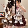 Plush Bunny Doll Backpack with Floral Bow