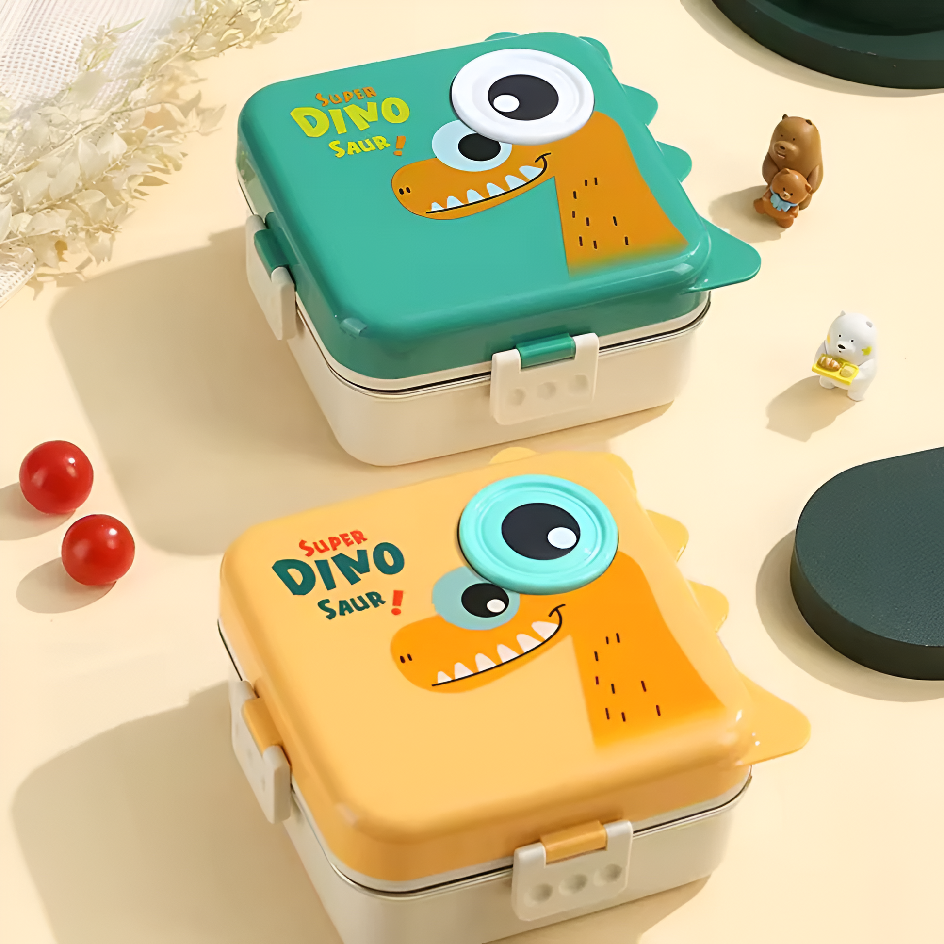 Boîte à Goûter Isotherme Dinosaure Orange | Healthy Lunch Boîte à Goûter Isotherme Dinosaure Orange | Healthy Lunch