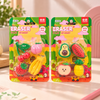 Kawaii Fruit Theater Pencil Erasers Pack of 4 | Non-Toxic Fruit Fancy Erasers for Students