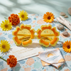 Yellow & Orange Flower-Shaped Kids Sunglasses