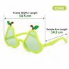 Cute Avocado-Shaped Party Sunglasses | Light Green Plastic Novelty Eyewear