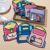 2D Cartoon School Bag Ziplock Pouch | Resealable Gift Bag