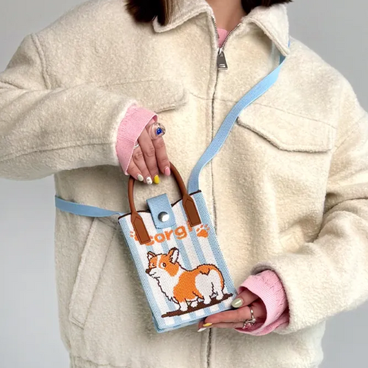 Animal Knit Crossbody Sling Bag