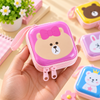 Animal Bear & Corgi Square Tin Coin Pouch