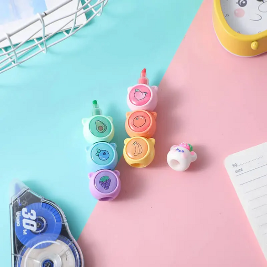 6-in-1 Bunny Highlighter Pen ✨ Pastel Magic for Kids