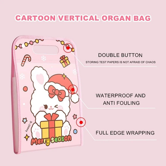 Cartoon Christmas expanding file organizer for school and office