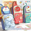 Yummy Aesthetic Grid Contrasting Color Small Pencil Case with Detachable Patch