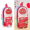 Yummy Aesthetic Grid Contrasting Color Small Pencil Case with Detachable Patch
