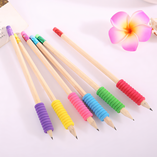 Grip & Go! Wooden Pencils with Eraser 🖍️ (Set of 6)
