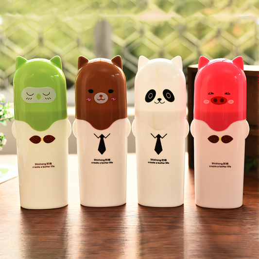 Cute Animal Portable Toothbrush Holder - Kids Travel Wash Cup