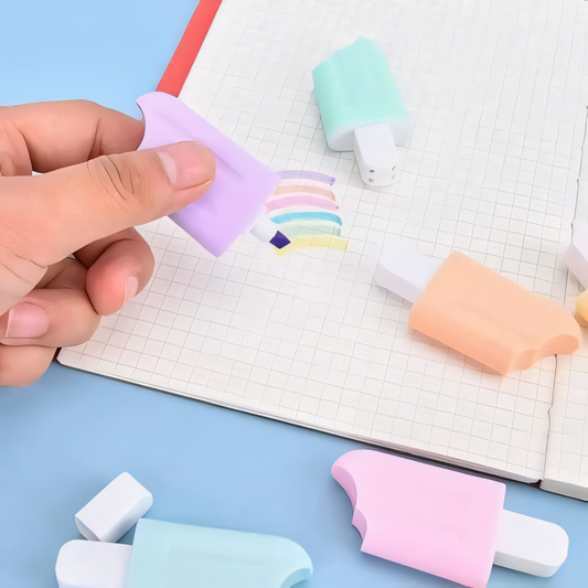 6-in-1 Popsicle Shaped Highlighters ✨ | Cute Multicolor