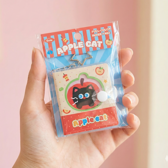 "Apple Penguin" blue micro diary packaging showing full-color inner page feature.