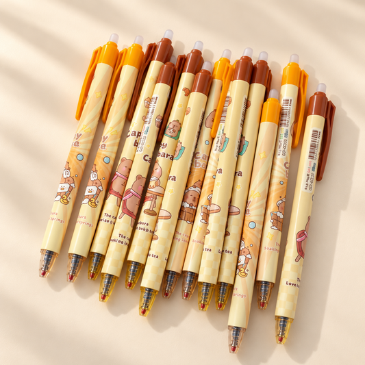 Chill Capybara Erasable Gel Pens Box Set of 12 Pcs