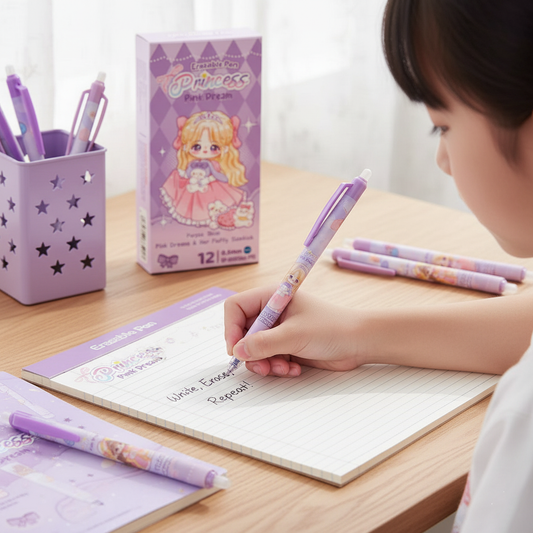 Princess Pink Dream Erasable Gel Pen Pack of 12