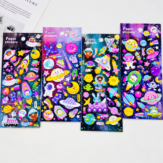 3D Space Astronaut Foam Stickers | Self-Adhesive Decorative Stickers for Notebooks