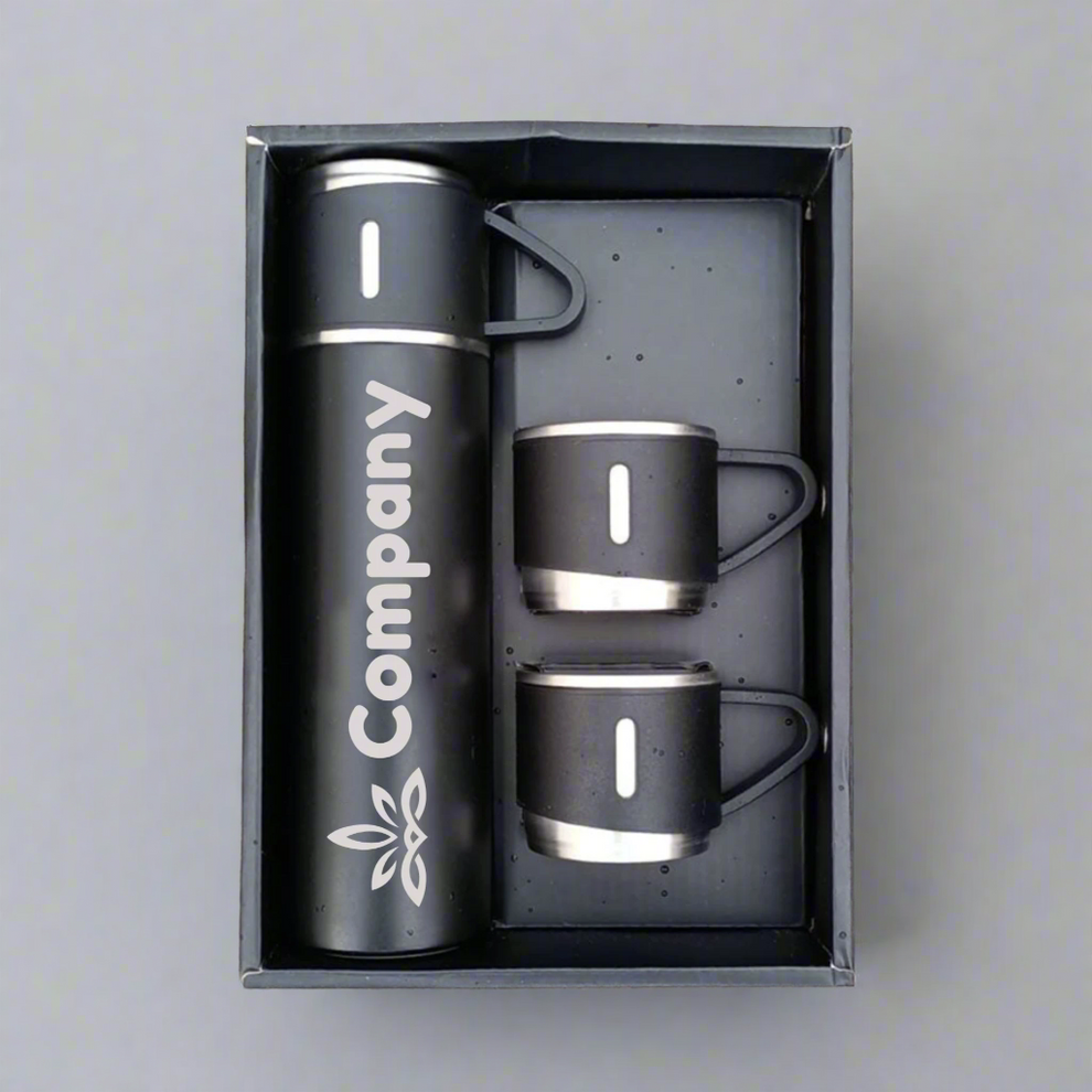 Personalised Vacuum Flask with Cup Corporate Gifting Giftoo