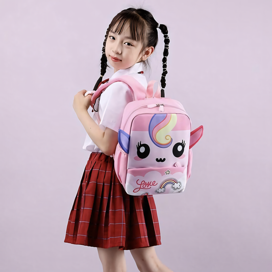3D Unicorn & Dino Kids Polyester School Bag