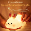 Cute bunny night lamp with three brightness modes and tap control