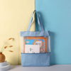 Retro Multipurpose Tote Bag | Clear Mesh Tuition & Lunch Handbag