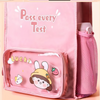 Kawaii Tuition Tote Bag with Transparent Stationery Pocket