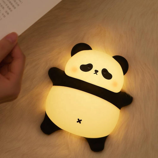 Cute Sleeping Panda Night Lamp – Soft Silicone Rechargeable Light